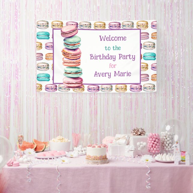 Banderoles Pastel Macaron Cookie Bienvenue à la fête d'annive (Fête)