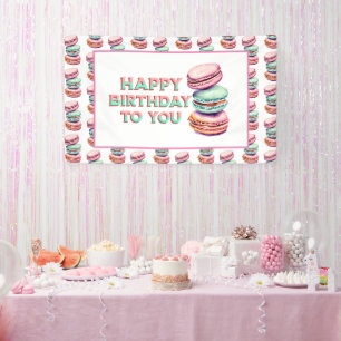 Banderoles Pastel Macaron Cookie Thème Anniversaire