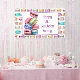 Banderoles Pastel Macaron Cookie Thème Anniversaire