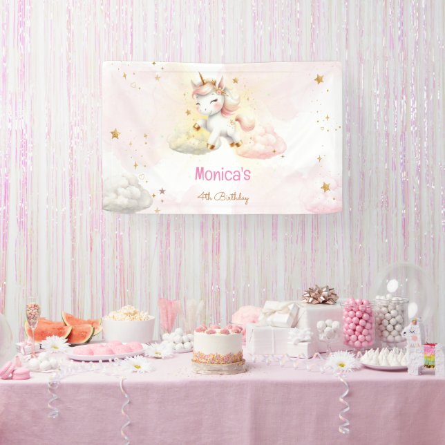 Banderoles Pastel magique Whimsical unicorn anniversaire de e (Fête)
