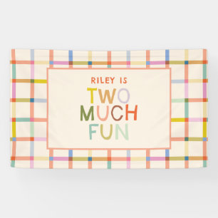 Banderoles Pastel Plaid "Two Many Fun" 2e anniversaire