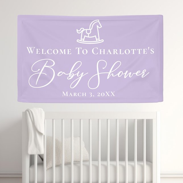 Banderoles Pastel Purple Horse Baby shower sur mesure (Créateur téléchargé)