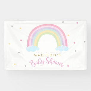 Banderoles Pastel Rainbow Baby shower Welcome