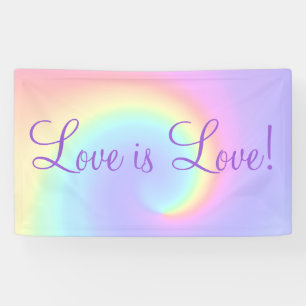 Banderoles Pastel Rainbow Swirl Mariage lesbien