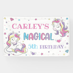 Banderoles Pastel Rainbow Unicorn fête d'anniversaire, n'impo