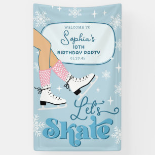 Banderoles Patinage sur glace Anniversaire Patinage d'hiver B