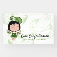 Pâtissier Confiseur vert Fille Dessin Animé