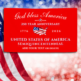 Banderoles Patriotic God Bless America 250 Semiquincentennial