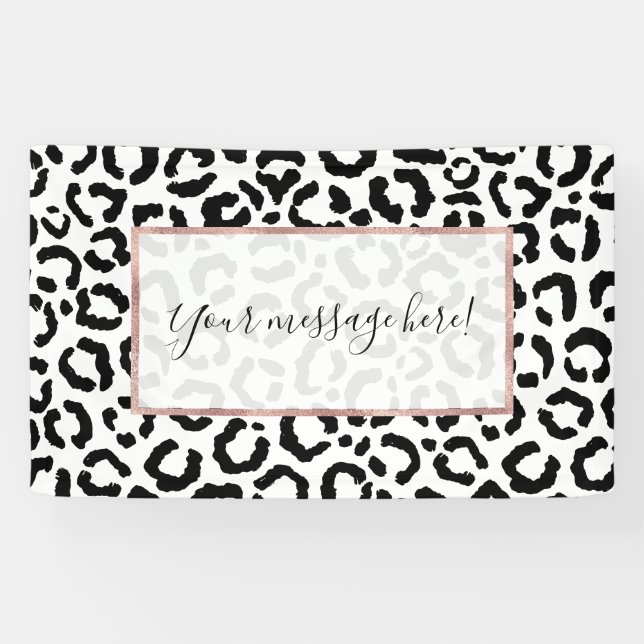 Banderoles Patteries du Black White Leopard animal (Horizontal)