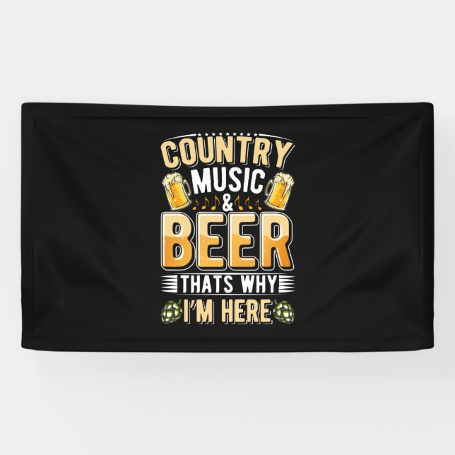 Banderoles Pays de musique country pour buveurs de bière Anni (Horizontal)