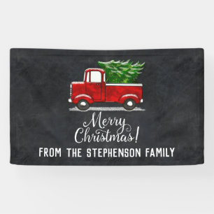 Banderoles Pays rouge de Joyeux Noël d'arbre de camion