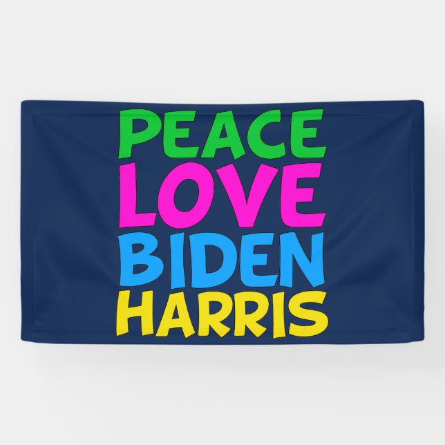 Banderoles Peace Love Biden Harris (Horizontal)
