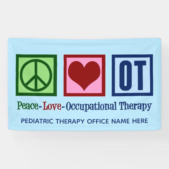 Banderoles Peace Love ergothérapie sur mesure (Horizontal)
