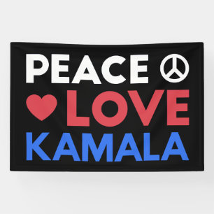 Banderoles Peace Love Kamala I - Kamala Harris Pour Président