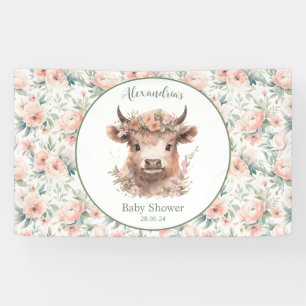 Banderoles Peach Highland Cow Banner