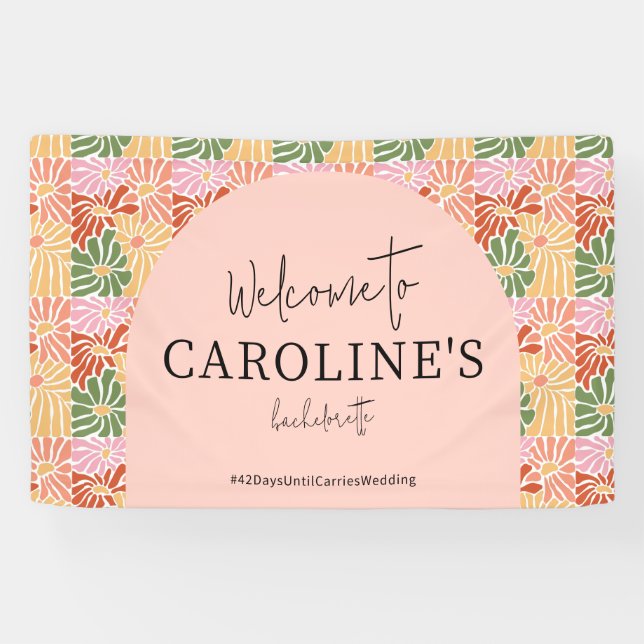 Banderoles Peach rose Super Floral Abstrait (Horizontal)