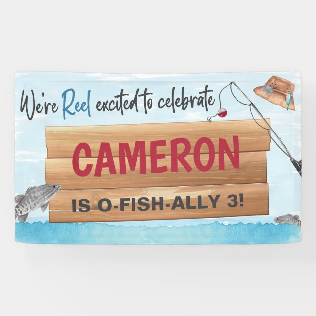 Banderoles Pêche Reel dans un certain plaisir, N'importe quel (Horizontal)