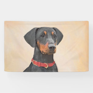 Banderoles Peinture allemande Pinscher peinture art animal or