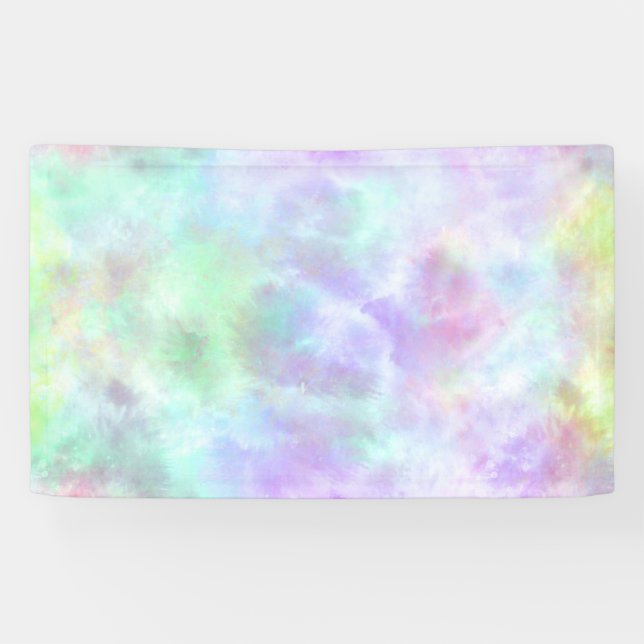 Banderoles Peinture d'aquarelle Pastel Rainbow Cravate-Dye (Horizontal)