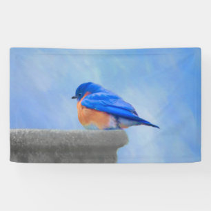 Banderoles Peinture de bleuets - Art original pour les oiseau