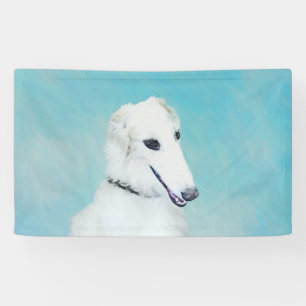 Banderoles Peinture de Borzoi (Blanc) - Joli Chien d'origine