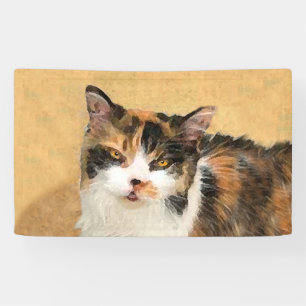 Banderoles Peinture de chat Calico - Cute Original Cat Art