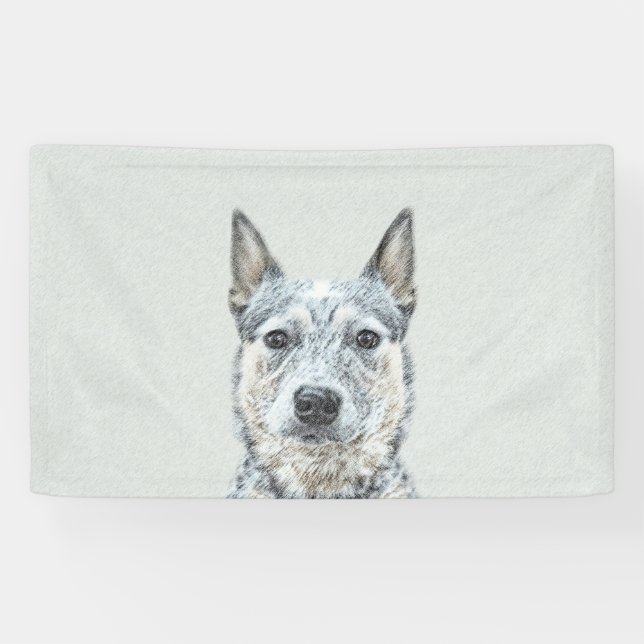 Banderoles Peinture de chien de bétail australien - Beau art  (Horizontal)