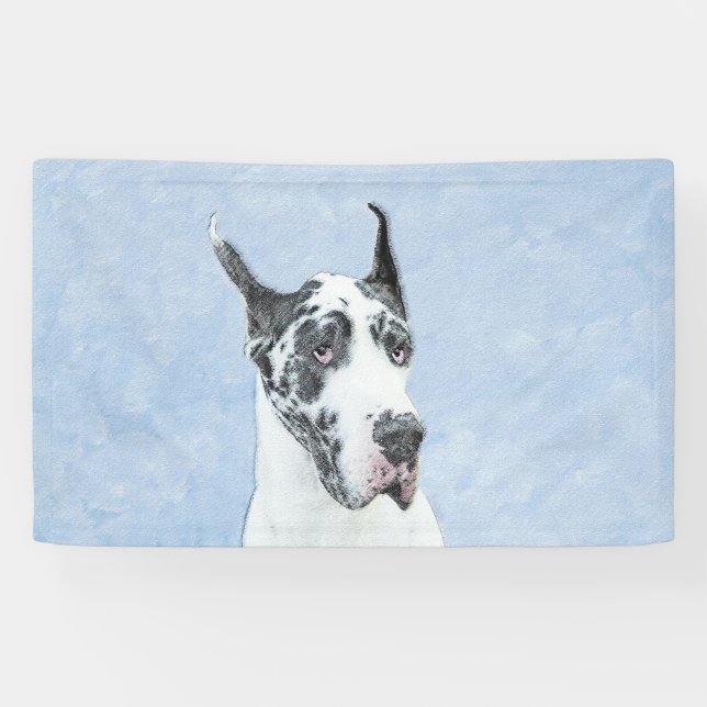 Banderoles Peinture de Great Dane (Arlequin) - Art original d (Horizontal)