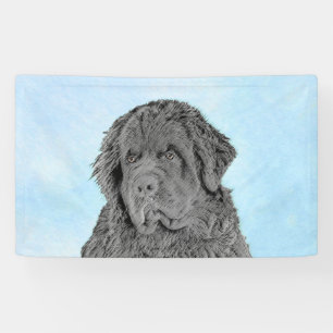Banderoles Peinture de Terre-Neuve - Cute Original Chien Art