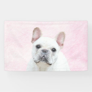 Banderoles Peinture française de Bulldog (Crème/Blanc) - Art 
