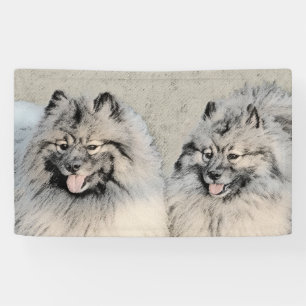 Banderoles Peinture Keeshond Brothers - Art Chien original
