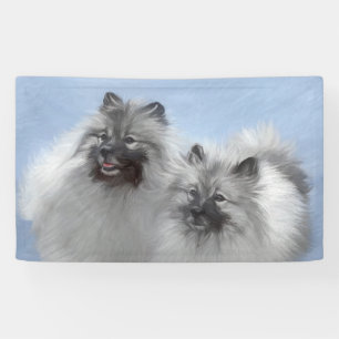 Banderoles Peinture originale d'un couple de Keeshond - Art a