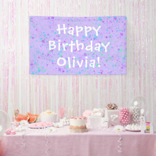 Banderoles Peinture pourpre éclat Anniversaire