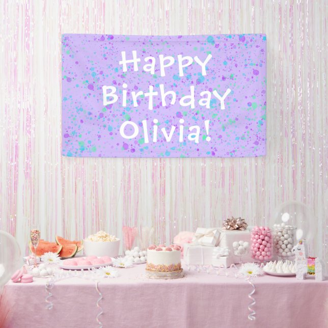 Banderoles Peinture pourpre éclat Anniversaire (Fête)