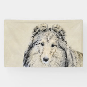 Banderoles Peinture Shetland Sheepdog - Jolie art original ch