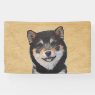Banderoles Peinture Shiba Inu (Noir et Tan) - Art Chien