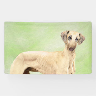 Banderoles Peinture Sloughis - Joli art original pour chien