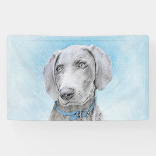Banderoles Peinture Weimaraner - Joli art original chien