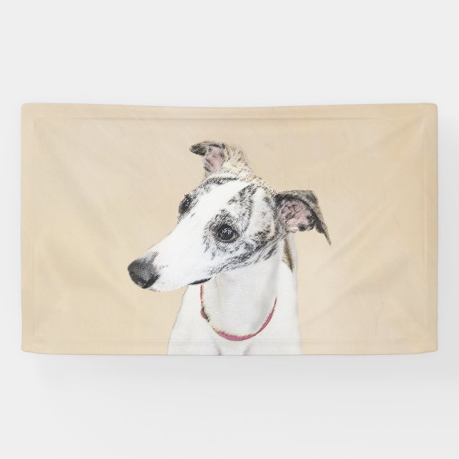 Banderoles Peinture Whippet - Jolie art original chien (Horizontal)
