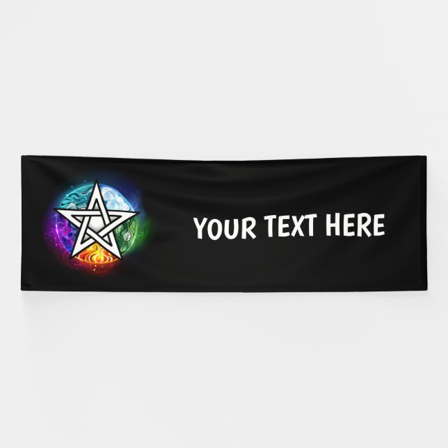 Banderoles pentagramme du Wiccan (Horizontal)