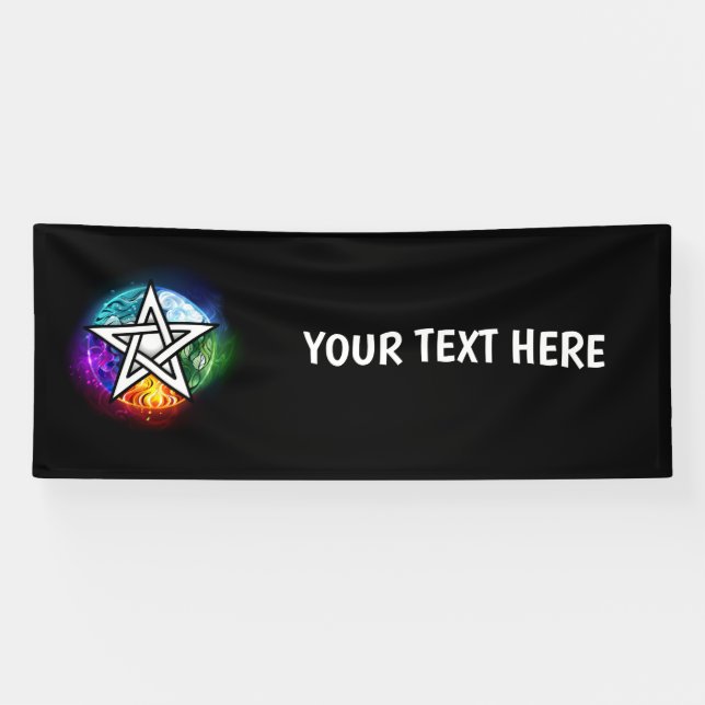 Banderoles pentagramme du Wiccan (Horizontal)