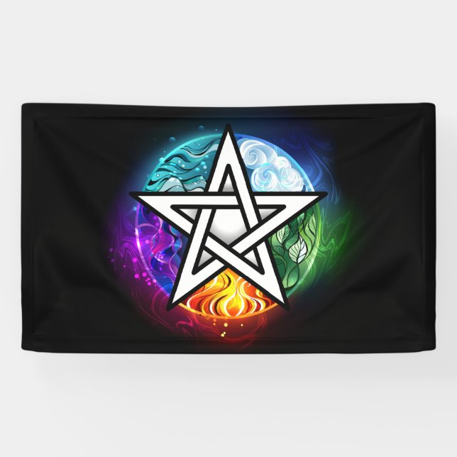 Banderoles pentagramme du Wiccan (Horizontal)