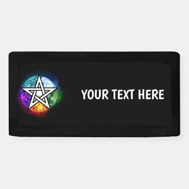 Banderoles pentagramme du Wiccan (Horizontal)