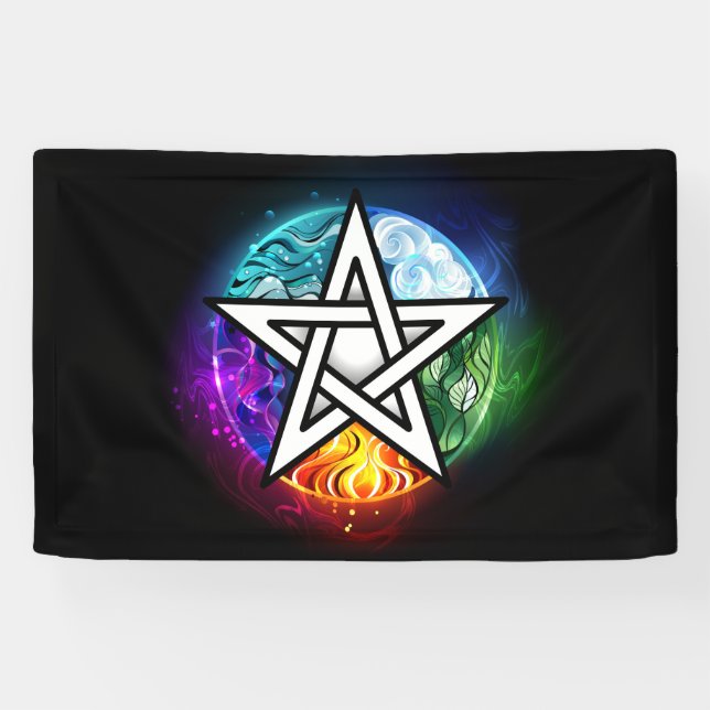 Banderoles pentagramme du Wiccan (Horizontal)