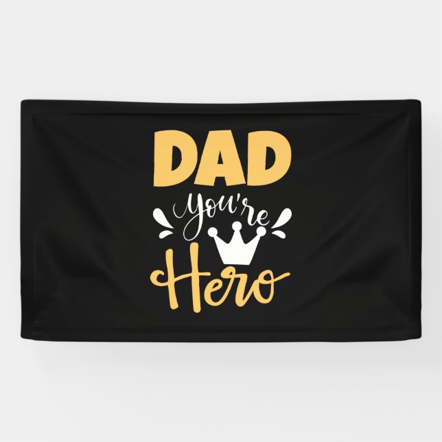 Banderoles Père Cadeau Papa Tu Es Héros (Horizontal)