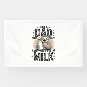 Banderoles père et fils avec le lait paresseux design graphiq