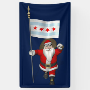 Banderoles Père Noël Avec Drapeau De Chicago