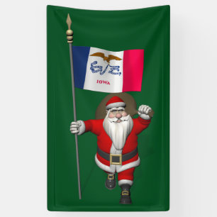 Banderoles Père Noël Avec Drapeau De L'Iowa