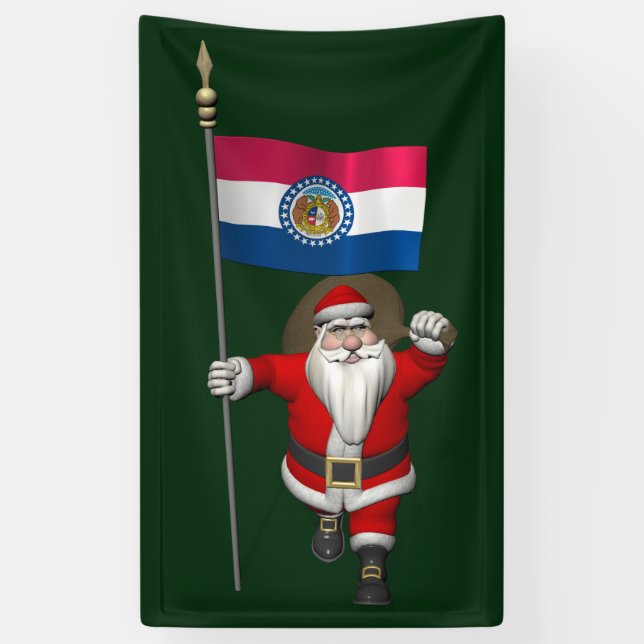 Banderoles Père Noël Avec Drapeau Du Missouri (Vertical)