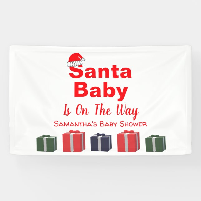 Banderoles Père Noël Baby Christmas Baby shower (Horizontal)